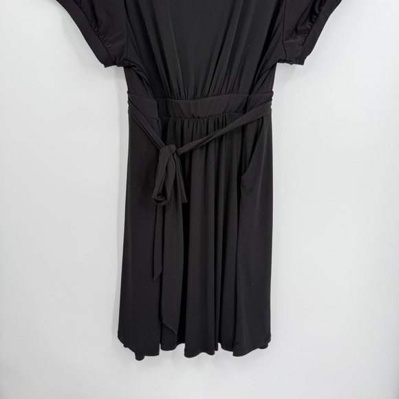 Torrid Mini Dress Jersey Studio Knit Black Womens Plus Size 4X Surplice - Picture 10 of 11